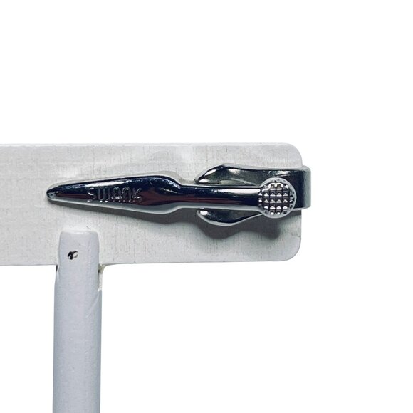 Vintage Swank Etched Silver Tone Cufflinks & Tie Bar Set (5895) - Picture 4 of 8